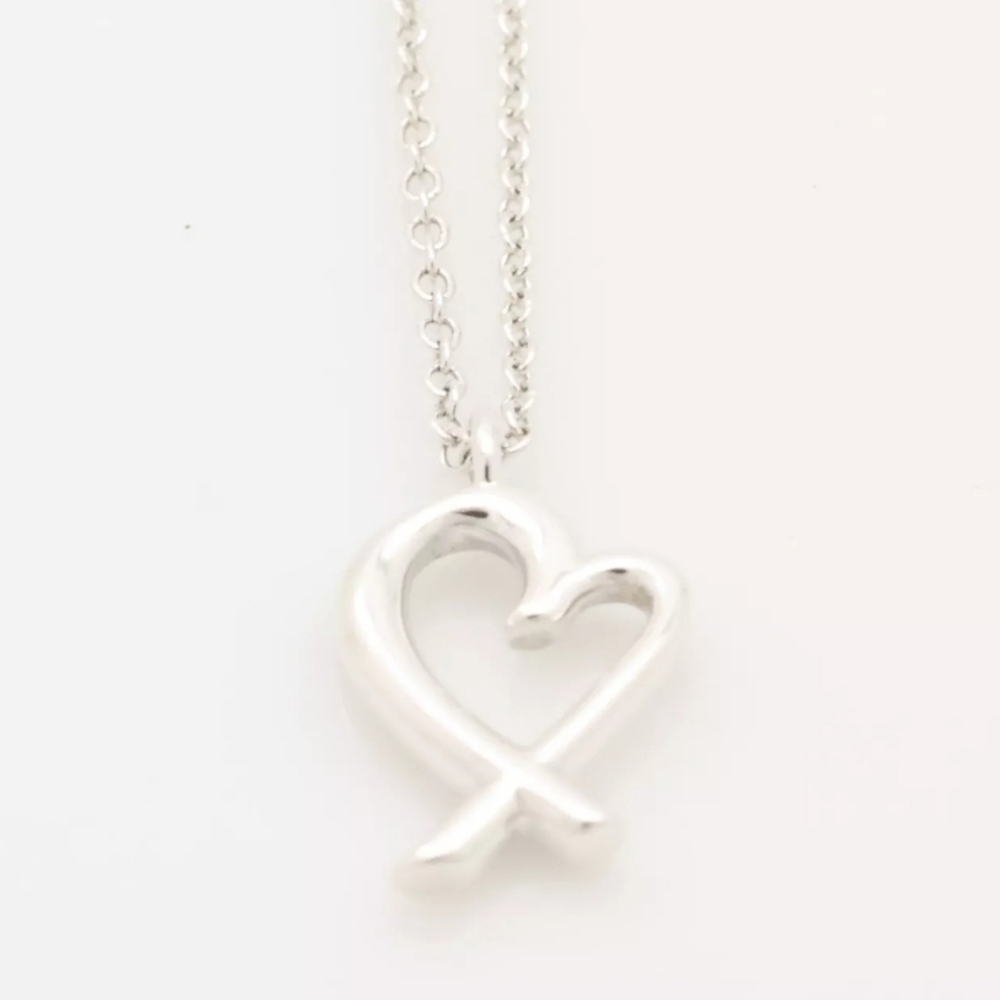Tiffany & Co Mini Heart Pendant Necklace Sterling Silver
